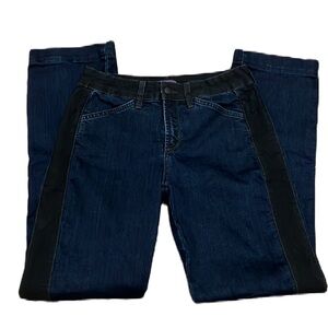 NYDJ Straight Two-Tone, Black/Denim Jeans, Lift*Tuck Technology, Size 4